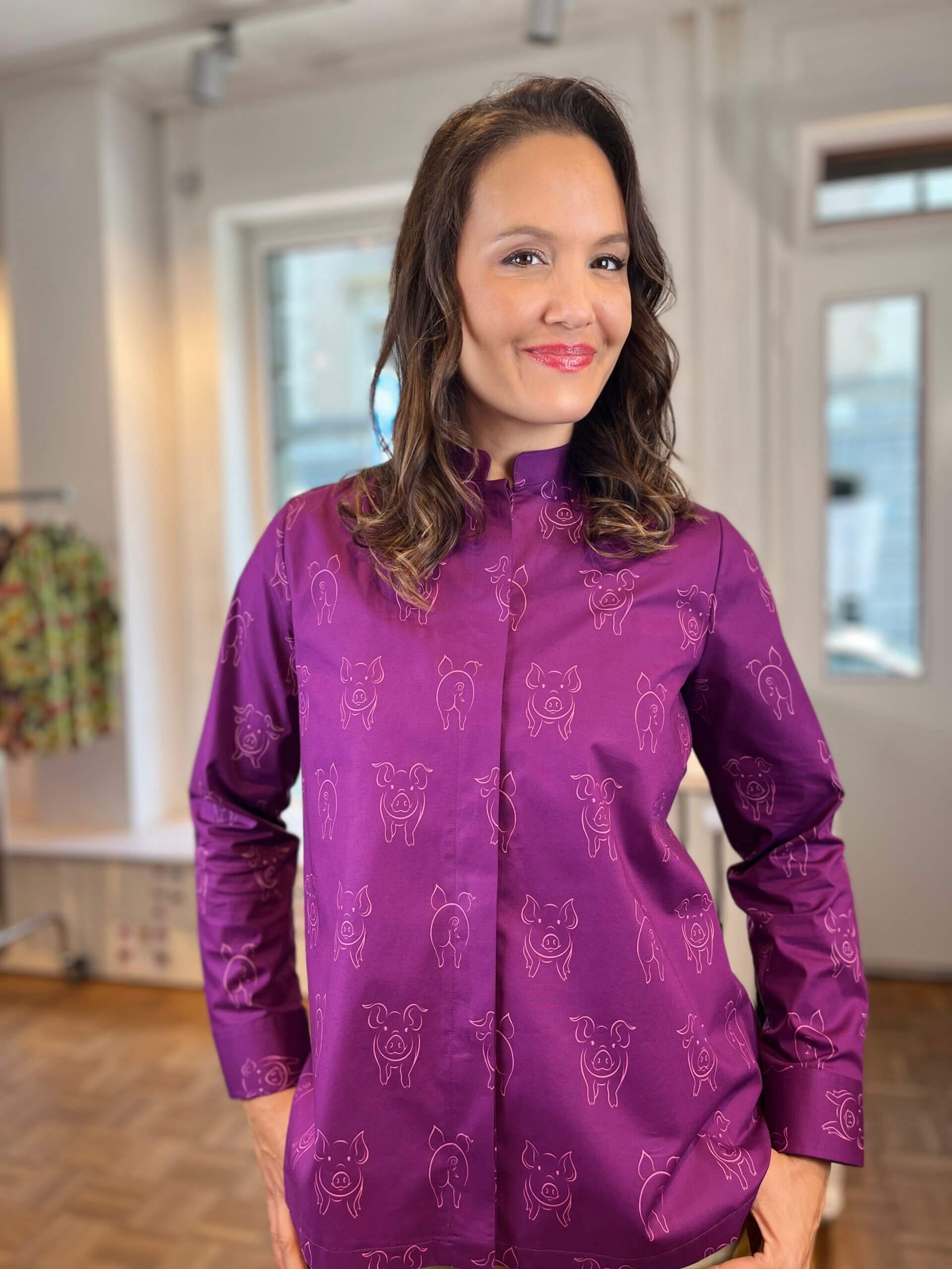 Adult Pigs – Blouse Collar Mao A Shape