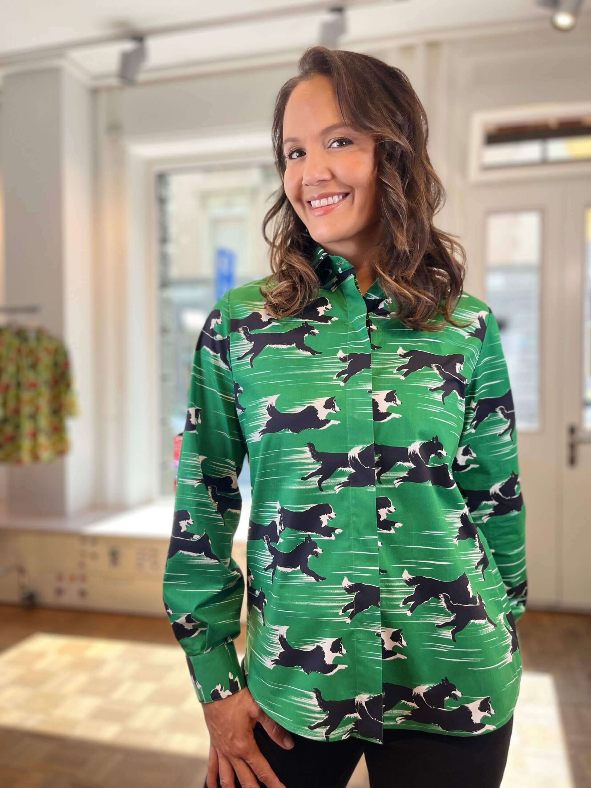 Fluffy Dogs Running – Blouse Cotton/Elastan