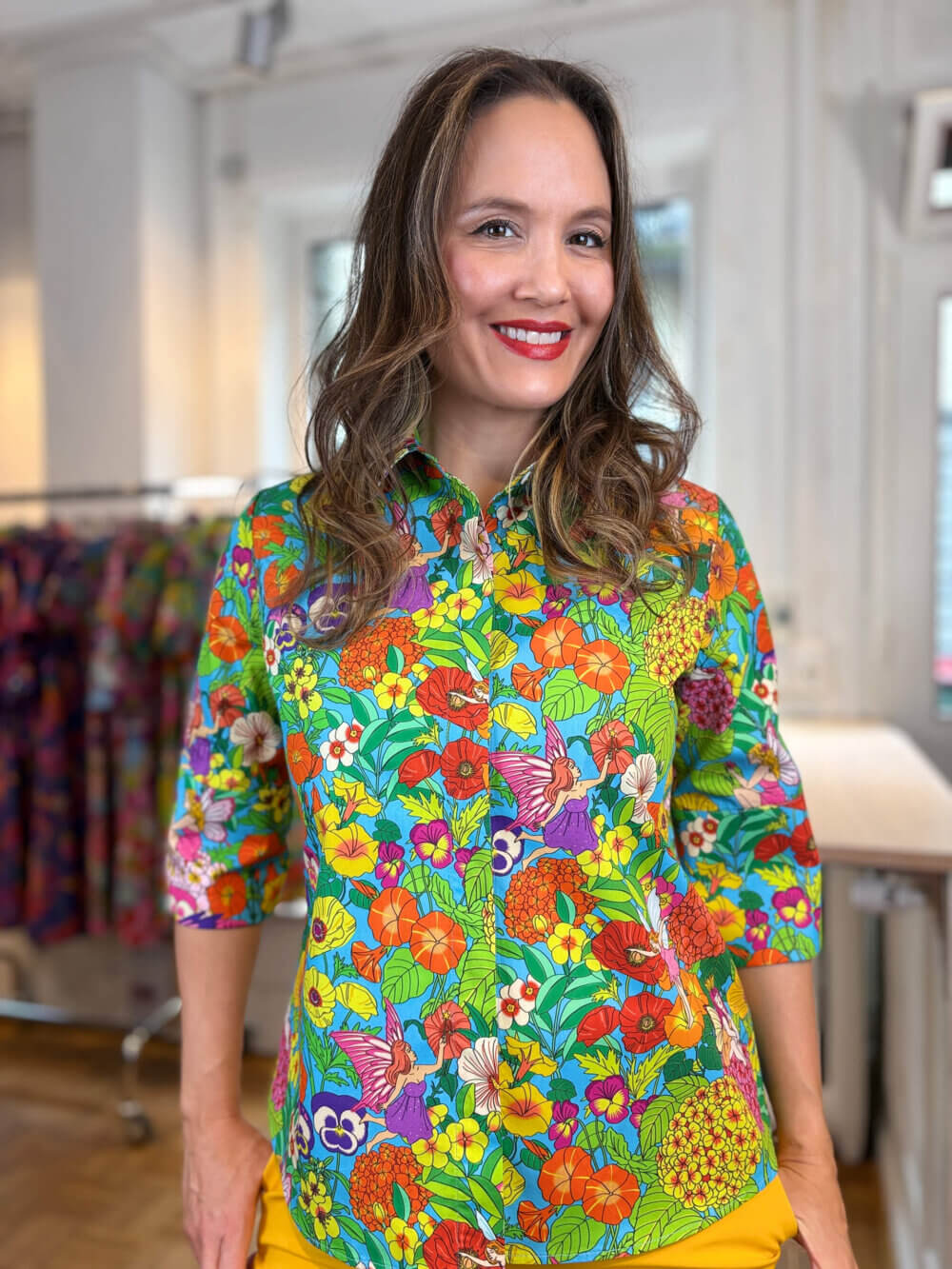 Fairies on Blossom- Blouse mid-sleeves