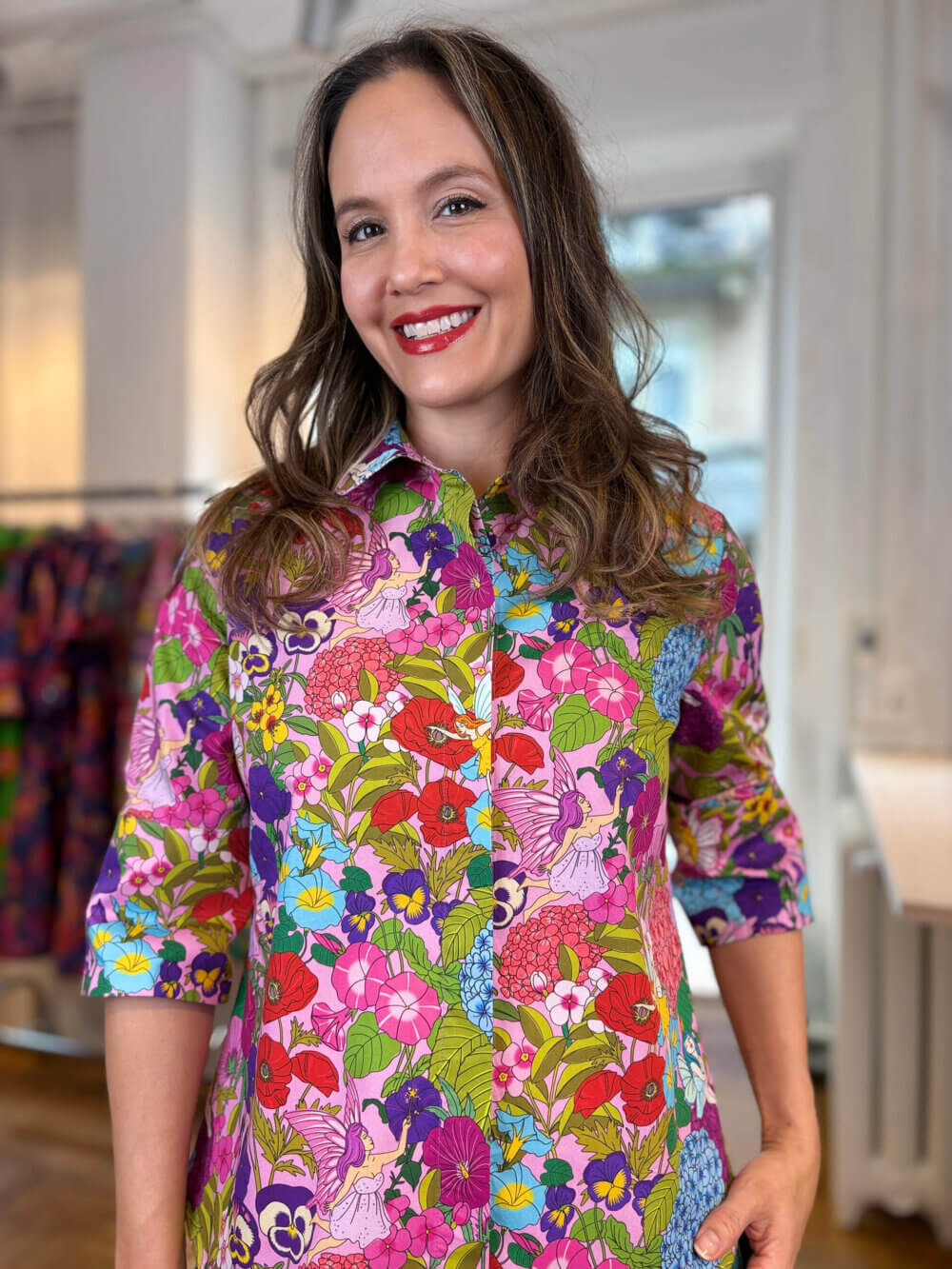 Fairies on Blossom- Blouse mid-sleeves